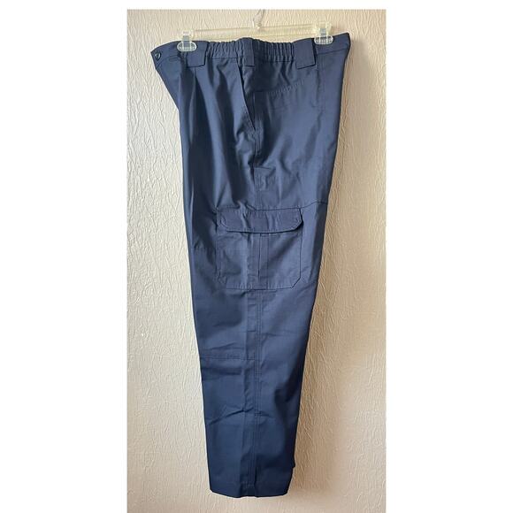 Twinhill Men Blue Cargo Work Pants RipStop Outdoor Navy Blue Cotton 38/S New - Picture 3 of 12